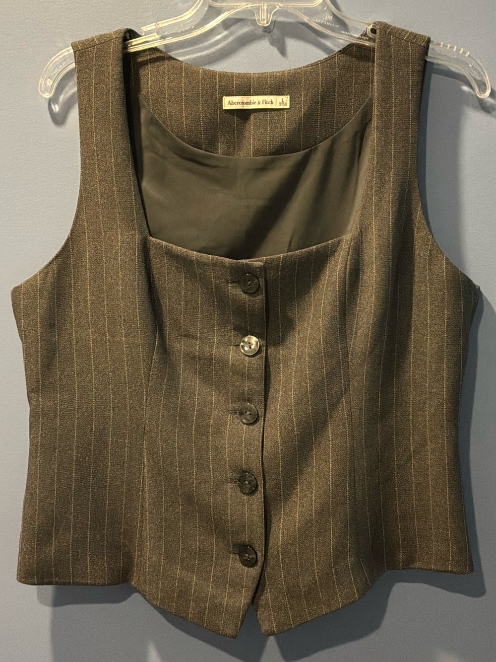Abercrombie & Fitch Pinstripe Button Vest